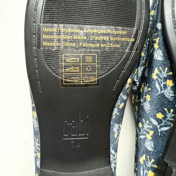 Cabi Carnaby Loafer Navy Floral Velvet Horsebit Slip On Shoes Size 8 - Picture 9 of 11